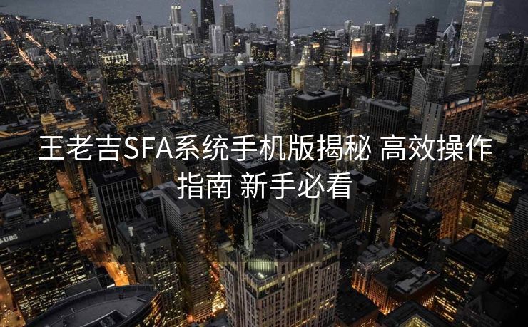 王老吉SFA系统手机版揭秘 高效操作指南 新手必看