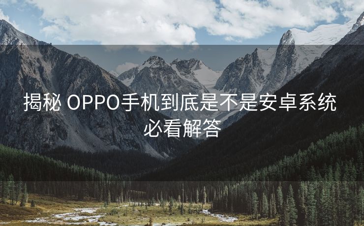 揭秘 OPPO手机到底是不是安卓系统 必看解答