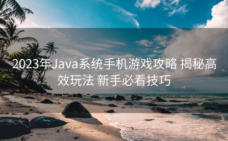 2023年Java系统手机游戏攻略 揭秘高效玩法 新手必看技巧