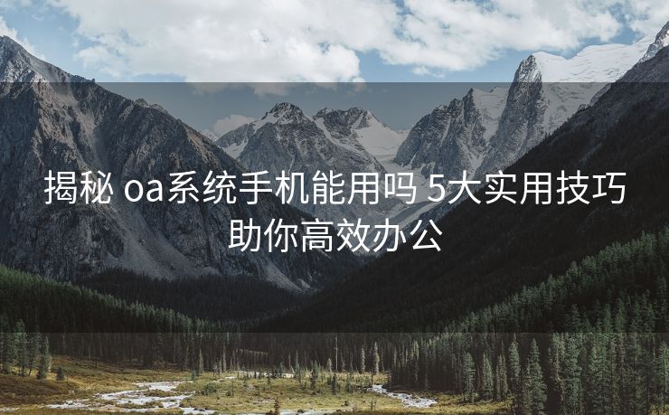 揭秘 oa系统手机能用吗 5大实用技巧助你高效办公