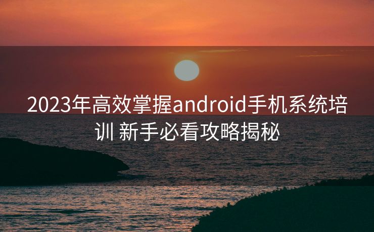 2023年高效掌握android手机系统培训 新手必看攻略揭秘