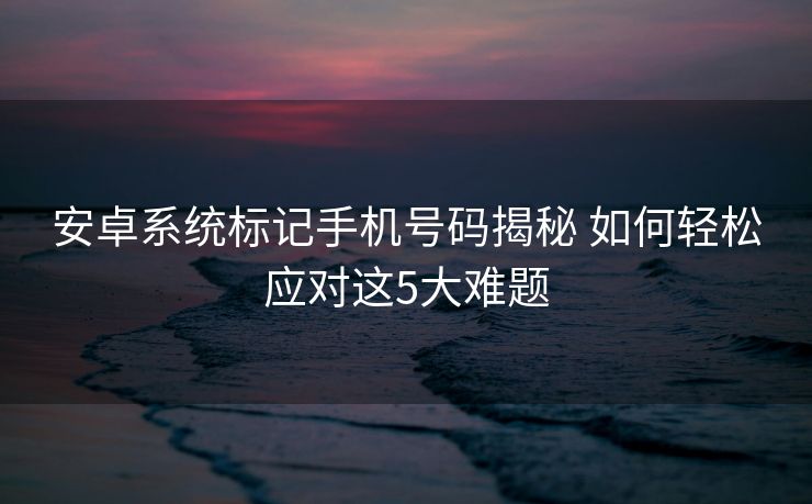 安卓系统标记手机号码揭秘 如何轻松应对这5大难题