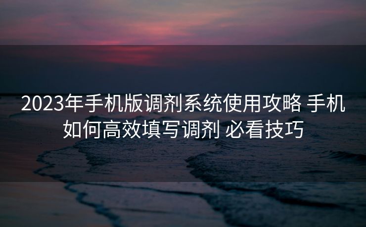 2023年手机版调剂系统使用攻略 手机如何高效填写调剂 必看技巧