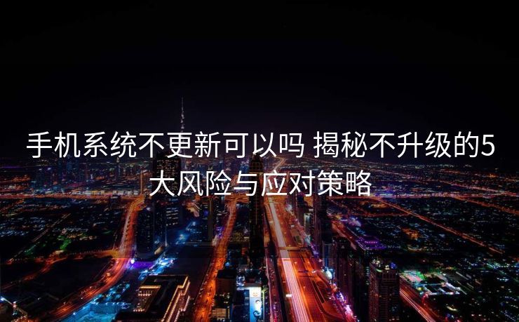 手机系统不更新可以吗 揭秘不升级的5大风险与应对策略