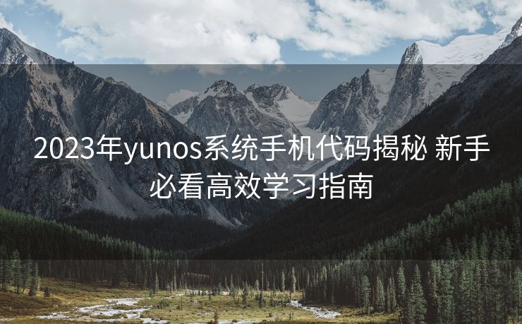 2023年yunos系统手机代码揭秘 新手必看高效学习指南