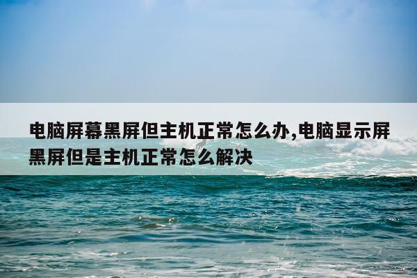 电脑屏幕黑屏但主机正常怎么办,电脑显示屏黑屏但是主机正常怎么解决