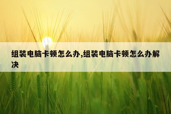 组装电脑卡顿怎么办,组装电脑卡顿怎么办解决