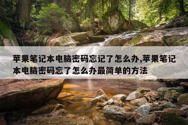 苹果笔记本电脑密码忘记了怎么办,苹果笔记本电脑密码忘了怎么办最简单的方法