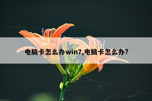 电脑卡怎么办win7,电脑卡怎么办?