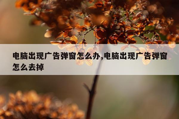 电脑出现广告弹窗怎么办,电脑出现广告弹窗怎么去掉