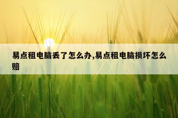 易点租电脑丢了怎么办,易点租电脑损坏怎么赔