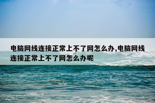 电脑网线连接正常上不了网怎么办,电脑网线连接正常上不了网怎么办呢