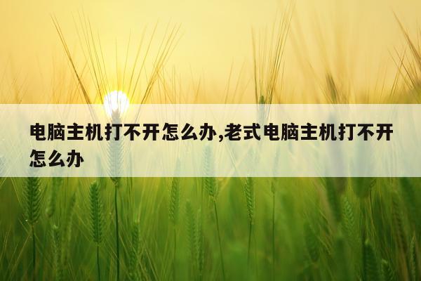 电脑主机打不开怎么办,老式电脑主机打不开怎么办