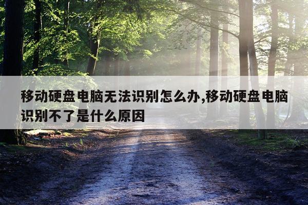 移动硬盘电脑无法识别怎么办,移动硬盘电脑识别不了是什么原因