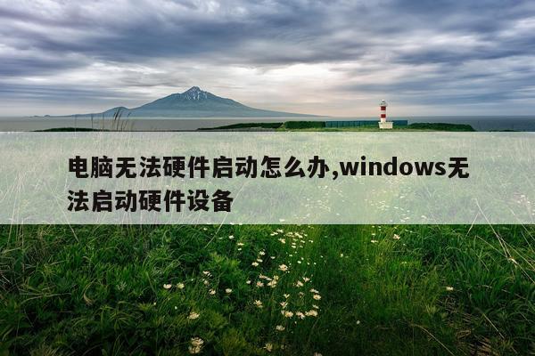 电脑无法硬件启动怎么办,windows无法启动硬件设备