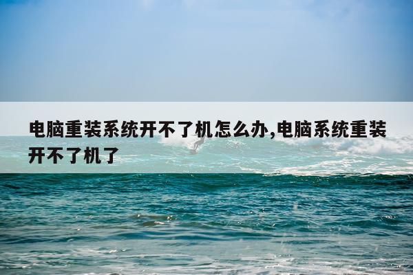 电脑重装系统开不了机怎么办,电脑系统重装开不了机了