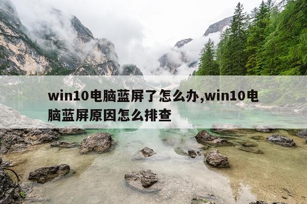 win10电脑蓝屏了怎么办,win10电脑蓝屏原因怎么排查