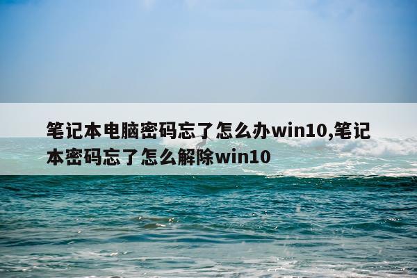 笔记本电脑密码忘了怎么办win10,笔记本密码忘了怎么解除win10