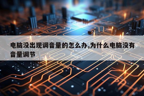 电脑没出现调音量的怎么办,为什么电脑没有音量调节