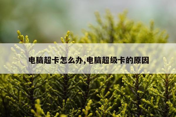 电脑超卡怎么办,电脑超级卡的原因
