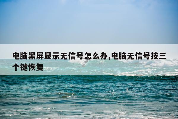 电脑黑屏显示无信号怎么办,电脑无信号按三个键恢复