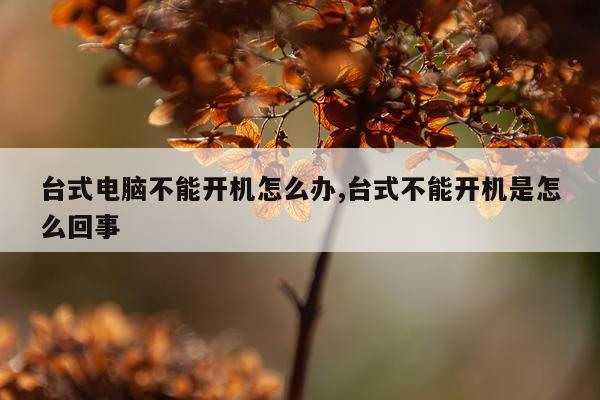 台式电脑不能开机怎么办,台式不能开机是怎么回事