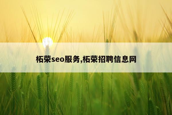 柘荣seo服务,柘荣招聘信息网