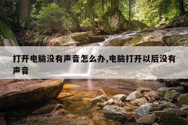 打开电脑没有声音怎么办,电脑打开以后没有声音