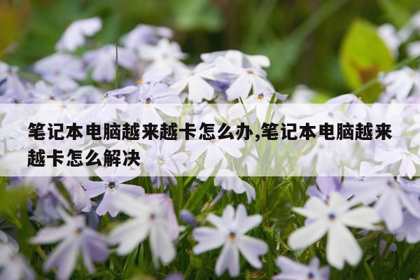 笔记本电脑越来越卡怎么办,笔记本电脑越来越卡怎么解决