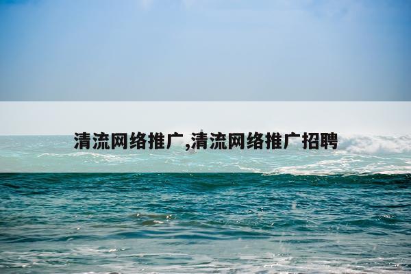 清流网络推广,清流网络推广招聘