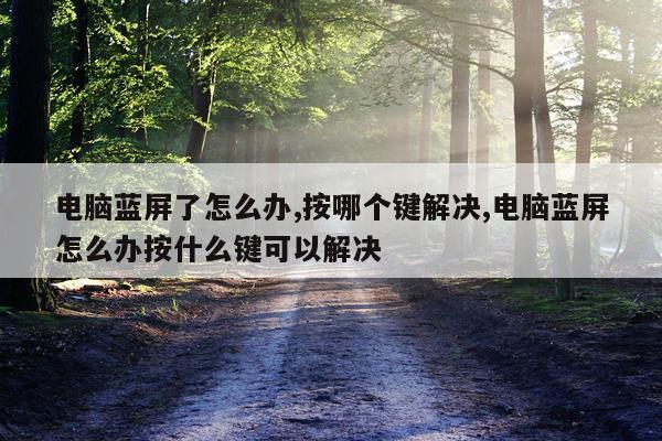 电脑蓝屏了怎么办,按哪个键解决,电脑蓝屏怎么办按什么键可以解决