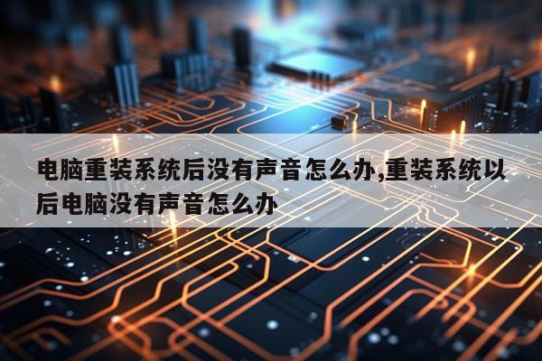 电脑重装系统后没有声音怎么办,重装系统以后电脑没有声音怎么办