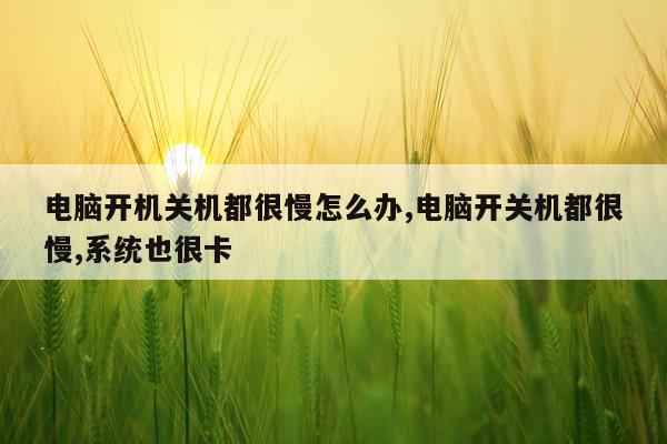 电脑开机关机都很慢怎么办,电脑开关机都很慢,系统也很卡