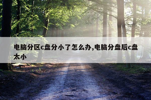 电脑分区c盘分小了怎么办,电脑分盘后c盘太小