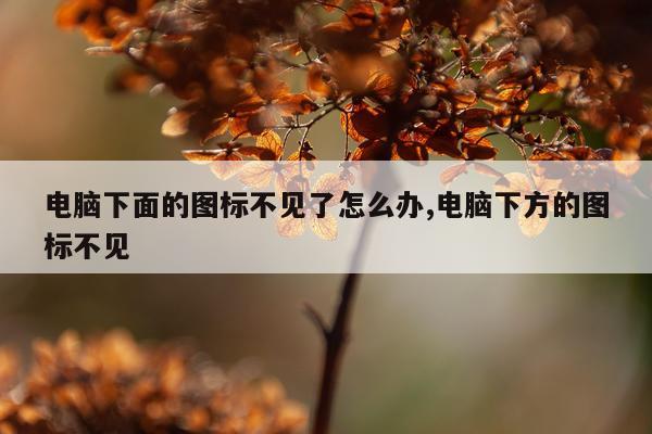 电脑下面的图标不见了怎么办,电脑下方的图标不见