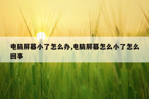电脑屏幕小了怎么办,电脑屏幕怎么小了怎么回事