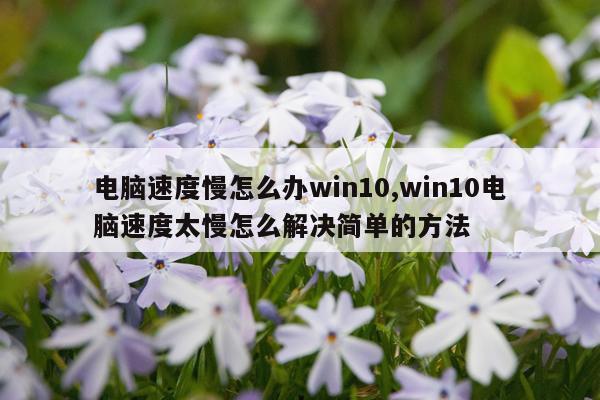 电脑速度慢怎么办win10,win10电脑速度太慢怎么解决简单的方法