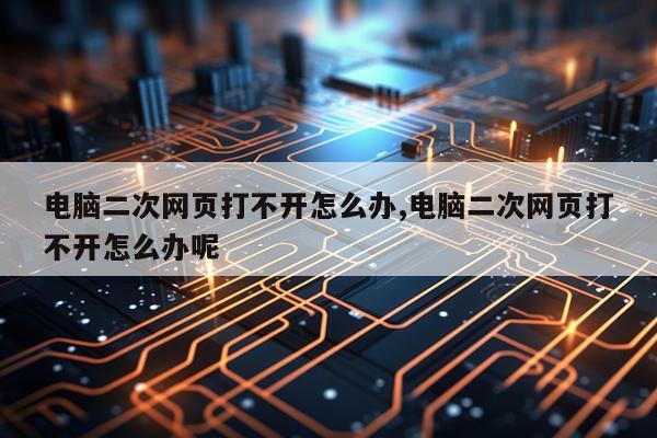 电脑二次网页打不开怎么办,电脑二次网页打不开怎么办呢