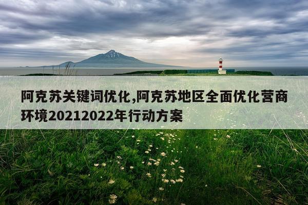阿克苏关键词优化,阿克苏地区全面优化营商环境20212022年行动方案