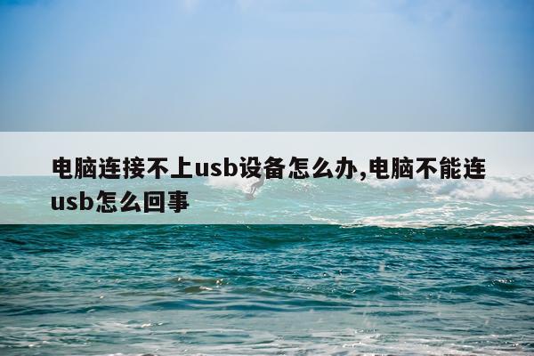 电脑连接不上usb设备怎么办,电脑不能连usb怎么回事