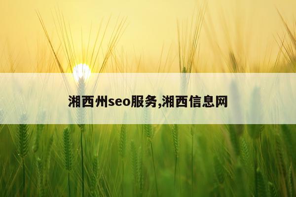 湘西州seo服务,湘西信息网