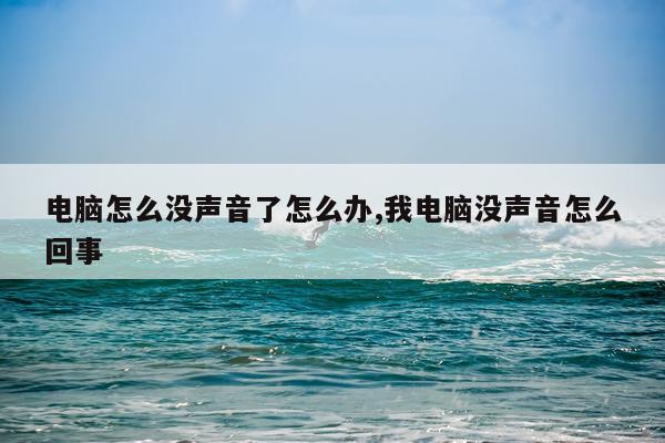 电脑怎么没声音了怎么办,我电脑没声音怎么回事