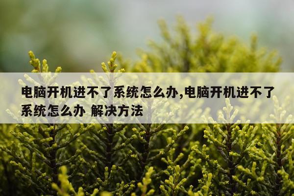 电脑开机进不了系统怎么办,电脑开机进不了系统怎么办 解决方法
