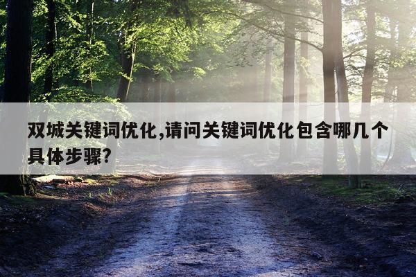 双城关键词优化,请问关键词优化包含哪几个具体步骤?