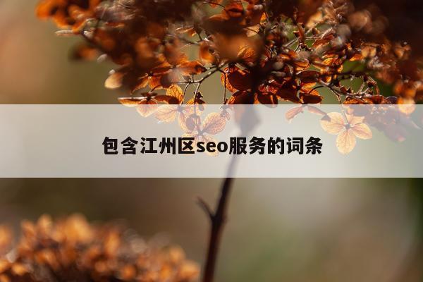 包含江州区seo服务的词条