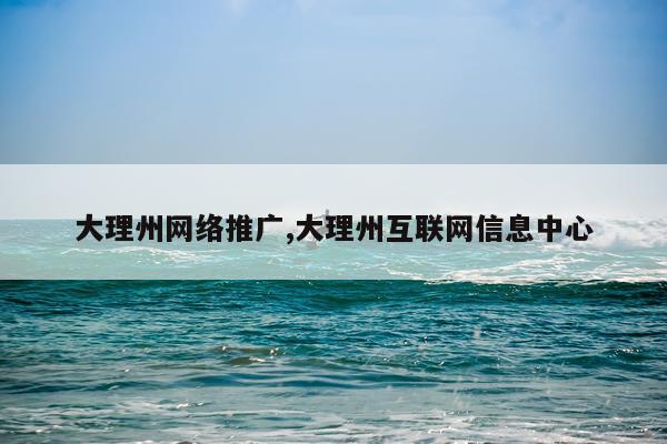 大理州网络推广,大理州互联网信息中心