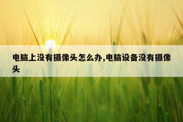 电脑上没有摄像头怎么办,电脑设备没有摄像头