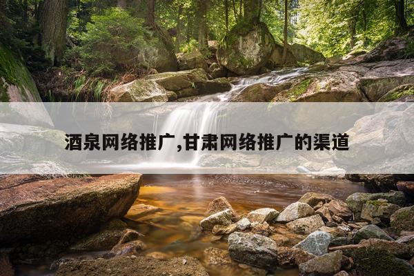 酒泉网络推广,甘肃网络推广的渠道