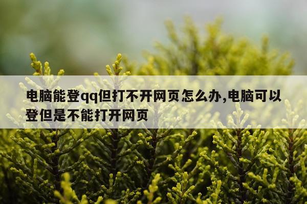 电脑能登qq但打不开网页怎么办,电脑可以登但是不能打开网页
