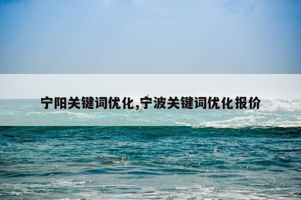 宁阳关键词优化,宁波关键词优化报价
